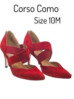 Corso Como Collette Elegant Red Suede Heeks Size 10